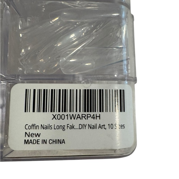 2 Boxes Long Fake Nails Clear Acrylic Coffin Shaped Ballerina Nails Tips 500pcs - Picture 3 of 8